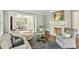 Living room with fireplace and columns leading to formal dining space at 385 Laurel Chase Ct, Atlanta, GA 30327