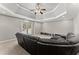 Finished basement featuring tray ceiling, recessed lighting, walkout to patio, and a large leather sofa at 3295 Millwood Se Trl, Smyrna, GA 30080