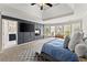 Main bedroom with large windows, fireplace, TV, and en suite bathroom at 3295 Millwood Se Trl, Smyrna, GA 30080