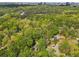 Overhead shot of homes nestled among mature trees, near a picturesque lake and with the city skyline in the background at 3982 Battleford Ct, Atlanta, GA 30341