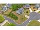 Aerial view of a landscaped property on a cul-de-sac, showcasing curb appeal at 17 Brightwater Cv, Dallas, GA 30157