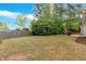 Grassy backyard with mature trees and a fenced perimeter, offering privacy at 17 Brightwater Cv, Dallas, GA 30157