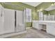 Bathroom offering walk-in shower, vanity, and neutral tones for a soothing space at 3401 Ravensworth Trce, Kennesaw, GA 30144