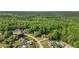 Expansive view of a neighborhood surrounded by lush green trees, featuring well-maintained lawns and swimming pools at 1213 Blue Springs Dr, Loganville, GA 30052