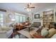 A charming living room features built-in bookshelves, fireplace and comfortable seating at 2566 Garrison Sw, Marietta, GA 30064