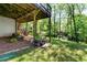 Backyard patio area with lush lawn and mature trees, creating a serene outdoor space at 4415 Dorset Ln, Suwanee, GA 30024