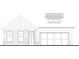 Elevation of a house with a two-car garage, front porch, and brick accents at 44 English Barn Way, Hiram, GA 30141