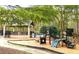 Community playground featuring swings, slides, and a picnic pavilion in a wooded area at 605 Tatum Ct, Alpharetta, GA 30022