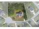 Overhead view of property showing home layout, yard and neighborhood street at 208 Wellington Walk, Douglasville, GA 30134