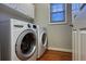 Practical laundry room equipped with a modern washer and dryer, offering convenience and functionality at 3025 Greenfield Dr, Marietta, GA 30068