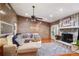 The living room features a stone fireplace and access to the backyard at 3025 Greenfield Dr, Marietta, GA 30068