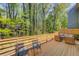 Spacious wooden deck overlooking a lush green landscape with trees at 1038 Huntcliff, Atlanta, GA 30350
