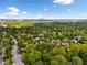 An aerial view shows homes nestled among mature trees near the city at 145 15Th Ne St # 435, Atlanta, GA 30309