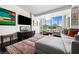 Bright living room with expansive windows, modern furnishings, and a colorful area rug at 145 15Th Ne St # 435, Atlanta, GA 30309