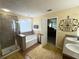 Bathroom with separate shower, bath and double sinks, and decor at 985 Forest Knoll Court Ct, Lithia Springs, GA 30122