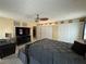 Spacious bedroom includes large tv, workstation, and comfortable queen-size bed at 985 Forest Knoll Court, Lithia Springs, GA 30122