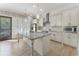 Modern kitchen with white cabinetry, stainless steel appliances, and a large central island at 5920 Bond St # B206, Cumming, GA 30040
