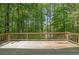 Wooden back deck offering a scenic view of the lush, green backyard at 701 Belgrave Ln, Tucker, GA 30084
