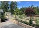 Shot of a community garden with raised beds, thriving plants, and a shed at 201 Aster Ct, Canton, GA 30114