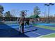 People playing pickleball on outdoor courts, surrounded by trees and lighting at 201 Aster Ct, Canton, GA 30114