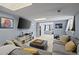 Spacious finished basement with a large TV, comfy seating, and a stylish decor at 4016 Upland Trce, Marietta, GA 30066