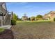 Spacious backyard with well-maintained lawn, landscaping, and view of neighboring homes at 895 Ovalene Sw Ln, Marietta, GA 30064