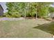 Wide shot of a spacious backyard featuring an expanse of green grass and surrounding trees at 3011 Oak Hampton Ct, Duluth, GA 30096