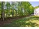 Serene backyard with mature trees, lush lawn, offering privacy and natural beauty at 8475 Douglass Trl, Jonesboro, GA 30236