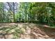 Large backyard with a privacy fence, mature trees, and ample space for outdoor activities at 5287 Chantilly Ter, Atlanta, GA 30349