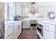 Modern kitchen with white cabinetry, stainless steel appliances, and a sleek design at 595 Broadview Ne Pl, Atlanta, GA 30324