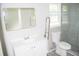 Modern bathroom with tiled shower and grab bars at 1584 Hebron Ln, Riverdale, GA 30296
