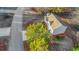 An aerial view showcasing the house, backyard, and surrounding greenery at 97 Spring Leaf Dr, Dallas, GA 30157