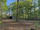 Spacious backyard with mature trees, a wooden fence, and a metal storage shed at 5254 Franklin Goldmine Rd, Cumming, GA 30028