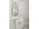 Bathroom features white vanity with marble countertop and modern lighting at 2015 N Decatur Ne Rd, Atlanta, GA 30307