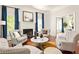 Comfortable living room with hardwood floors, fireplace, white trim, and large windows with stylish blue drapes at 2015 N Decatur Ne Rd, Atlanta, GA 30307