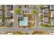 Aerial shot of community pool, playground, and amenity area at 200 Arrowhead Ln, Canton, GA 30114