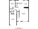 Detailed first-floor layout featuring living room, kitchen, dining area, bedroom, bath, and garage at 200 Arrowhead Ln, Canton, GA 30114