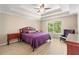 Comfortable bedroom with trey ceiling and window overlooking green space at 191 Orchard Dr, Canton, GA 30115