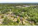 An aerial view of a residential neighborhood with mature trees and well-maintained homes in a suburban setting at 115 Braided Blanket Blf, Johns Creek, GA 30022
