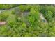 An aerial view showcases a home nestled among mature trees, offering a secluded setting at 1943 Scott Rd, Canton, GA 30115