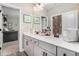 Bathroom with double vanity and marble countertops, offering ample space at 2005 Etris Manor Dr, Roswell, GA 30075
