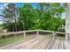 Inviting wooden deck overlooking a lush, private backyard with mature trees at 3110 Royal Troon, Woodstock, GA 30189