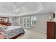 Spacious bedroom with tray ceiling, neutral carpet, and french doors with access to a balcony at 3110 Royal Troon, Woodstock, GA 30189