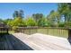 Well-maintained wooden deck overlooking a spacious backyard surrounded by mature trees at 4284 Carlos Ct, Powder Springs, GA 30127