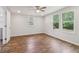 Bedroom featuring recessed lights, ceiling fan, and large windows at 160 Oglesby Bridge Rd, Conyers, GA 30094
