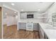 New kitchen featuring gray cabinets, stainless appliances, and farmhouse style sink at 160 Oglesby Bridge Rd, Conyers, GA 30094