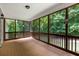 Inviting screened porch with a wooden deck and views of the lush, green backyard at 6865 Fletcher Dr, Winston, GA 30187