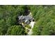 An aerial shot showcasing this secluded property surrounded by lush trees, pool, and serene setting at 5178 S Trimble Rd, Atlanta, GA 30342