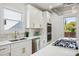 Bright, modern kitchen with white cabinets, stainless steel appliances, and gold hardware at 1882 Francis Nw Ave, Atlanta, GA 30318