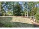 Well-maintained backyard with a lush lawn, mature trees, and outdoor seating at 284 Hook St, Alpharetta, GA 30009